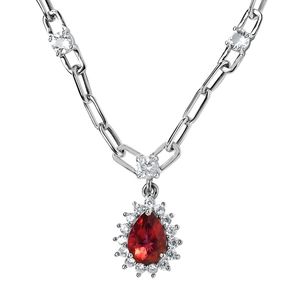 NWT BRAZILIAN PINK PETALITE NECKLACE IN PLATINUM OVER STERLING SILVER